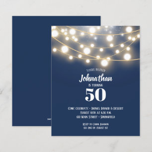 Convites de aniversário de Luzes de String de Orça