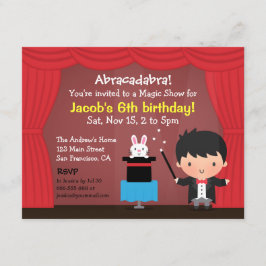 Convites de Aniversário de Magia do Menino Mágico 