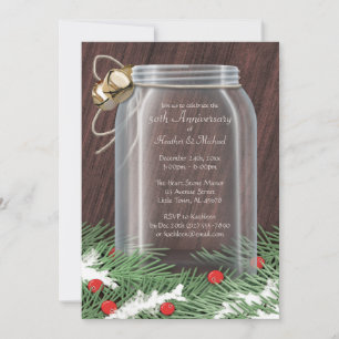 Convites de aniversário de Mason Jar de inverno r
