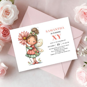 Convites de aniversário de menina fada fofa mágica
