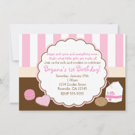 Convites de Aniversário de Meninas Biscoitos de Le