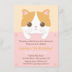 Convites de Aniversário de Meninas Gatas Gatinhas 
