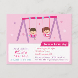 Convites de Aniversário de Meninas para Balanço de