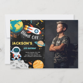 Convites de Aniversário de Menino Espacial Com Fot