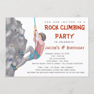 Convites de Aniversário de Meninos para Escalada