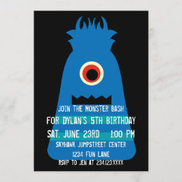 Convites de aniversário de Monstro Azul