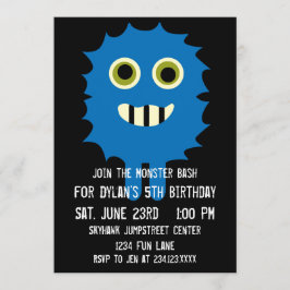 Convites de aniversário de Monstro Azul