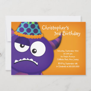 Convites de aniversário de Monstro Bonitos