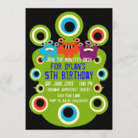 Convites de aniversário de olhos verdes monstruoso