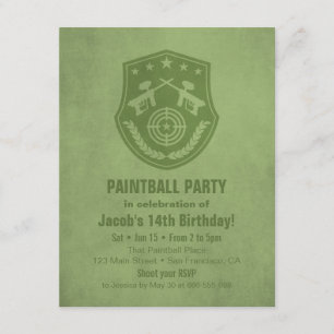 Convites de Aniversário de Paintball com Logotipo 
