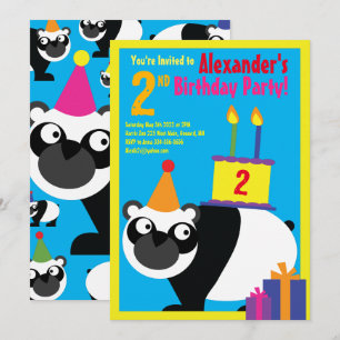 Convites de aniversário de Panda Animal Kid