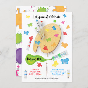 Convites de aniversário de pintura de arte