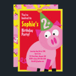 Convites de aniversário de porcos<br><div class="desc">Quem não ama um porco num chapéu de festa? Estes convites adoráveis são perfeitos para a rua,  segundo,  3º,  4º,  5,  6 ou festa de aniversário do seu filho! Ou,  só para qualquer evento de amantes de porco! Também funciona como excelente para um zoológico,  fazenda ou festa temerária animal!</div>