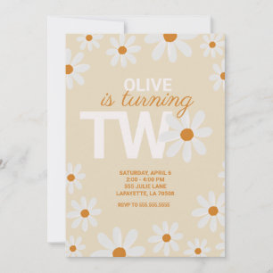 Convites de aniversário de segunda margarida retr