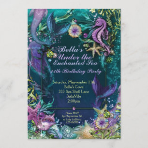 Convites de aniversário de Sereia