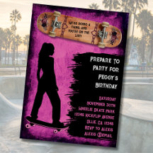 Convites de Aniversário de Skater "Shred Like a Gi