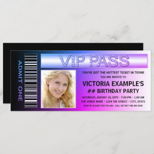 Convites de aniversário de tíquete