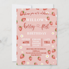 Convites de Aniversário de Um Ano com Tema Berry