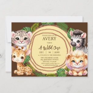 Convites de Aniversário de Um Ano de Um Selvagem