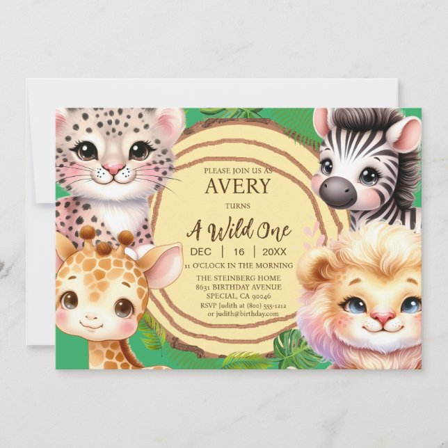 Convites de Aniversário de Um Menino Selvagem (Frente)