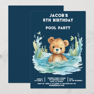 Convites de Aniversário de Urso de Pelúcia Festa n