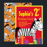 Convites de aniversário de Zebra Animal Kid<br><div class="desc">Quem não ama uma zebra pronta para festa? Estes convites adoráveis são perfeitos para a rua,  segundo,  3º,  4º,  5,  6 ou festa de aniversário do seu filho! Ou,  só para qualquer evento de amantes de zebra! Também funciona excelente para um zoológico,  safari ou festa temerária animal!</div>