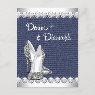 Convites de Aniversário Denim e Diamantes