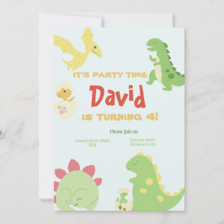 Convites de aniversário Dinosour