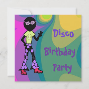Convites de aniversário Disco