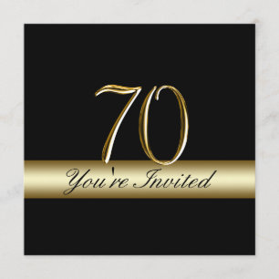 Convites de aniversário do 70 de Impressão Doura