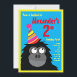 Convites de aniversário do Ape Animal Kid<br><div class="desc">Quem não ama Ape num chapéu de festa? Estes convites adoráveis são perfeitos para a rua,  segundo,  3º,  4º,  5,  6 ou festa de aniversário do seu filho! Ou,  só para qualquer evento de amantes de gorila! Também funciona como excelente para um zoológico,  safari ou festa temerária animal!</div>