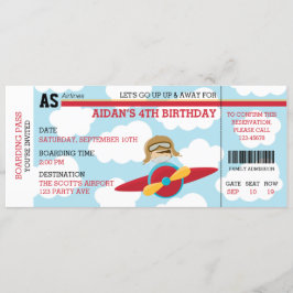 Convites de Aniversário do Avião (Estilo de Bilhet