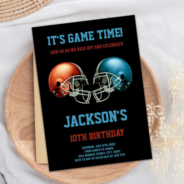 Convites de Aniversário do Black Red vs Blue (Black Red vs Blue Football Birthday Invitations)