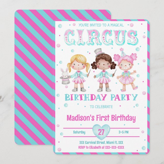 Convites de Aniversário do Carnaval (Frente/Verso)