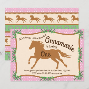 Convites de Aniversário do Cavalo de Cowgirl