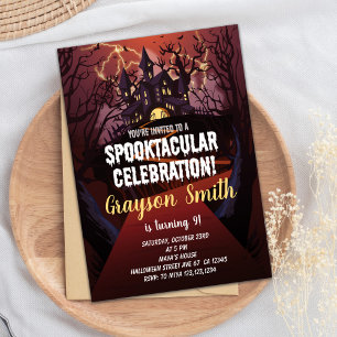 Convites de Aniversário do Dia das Bruxas Spooktac