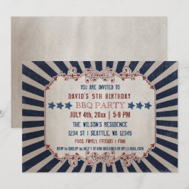 Convites de aniversário do Dia do Memorial Vintage