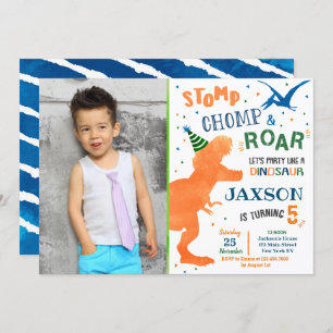 Convites de aniversário do Dinossauro T-Rex