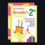 Convites de aniversário do Duck Animal Kid<br><div class="desc">Quem não ama um pato num chapéu de festa? Estes convites adoráveis são perfeitos para a rua, segundo, 3º, 4º, 5, 6 ou festa de aniversário do seu filho! Ou, só para qualquer evento de amantes de pato! Também funciona como excelente para um zoológico, celeiro, fazenda ou festa temerária animal!...</div>