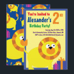Convites de aniversário do Lion Animal Kid<br><div class="desc">Quem não ama um Leão que está pronto para festas? Estes convites adoráveis são perfeitos para a rua, segundo, 3º, 4º, 5, 6 ou festa de aniversário do seu filho! Ou, só para qualquer evento de amantes de gatos grandes! Também funciona excelente para um zoológico, safari ou festa temerária animal!...</div>