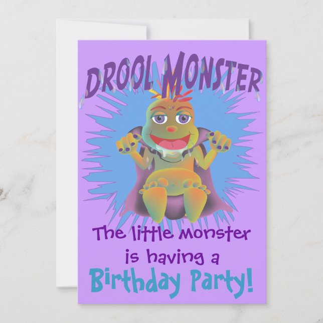 Convites de Aniversário do Monstro Personalizável (Frente)