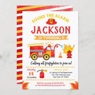 Convites de aniversário do Motor de Fogo