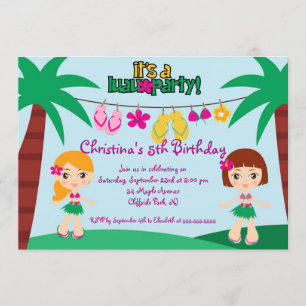 Convites de aniversário do partido Luau