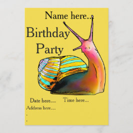 Convites de Aniversário do Rainbow Snail