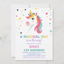 Convites de Aniversário do Rainbow Unicorn