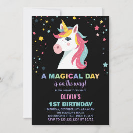 Convites de Aniversário do Rainbow Unicorn