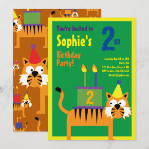 Convites de aniversário do Tiger Animal Kid