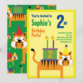 Convites de aniversário do Tiger Animal Kid