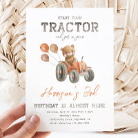 Convites de Aniversário do Trator Bear | Convite p