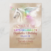 Convites de Aniversário do Unicorn
